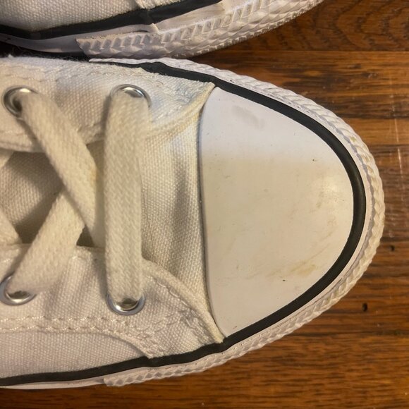 Converse Star Player Sneakers - White Sneakers - Canvas - Low Top Chuck Taylors - Picture 3 of 8